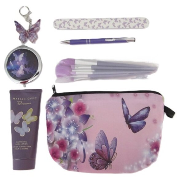 Cosmetic Bag Butterflies Gift Set with Dreams by Mariah Carey's NEW - Picture 2 of 5